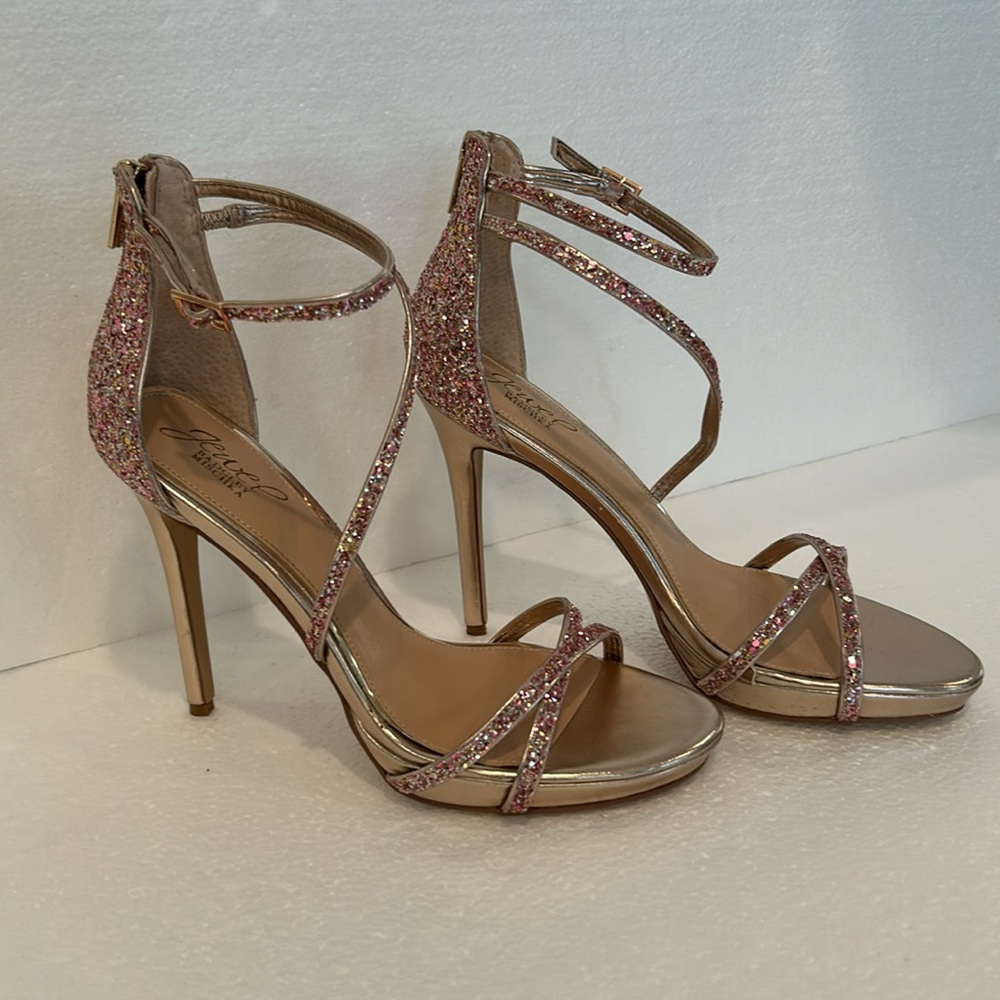 New Jewel Badgley Mischka - Jolene Metallic Stiletto sz 8.5 - Picture 4 of 9